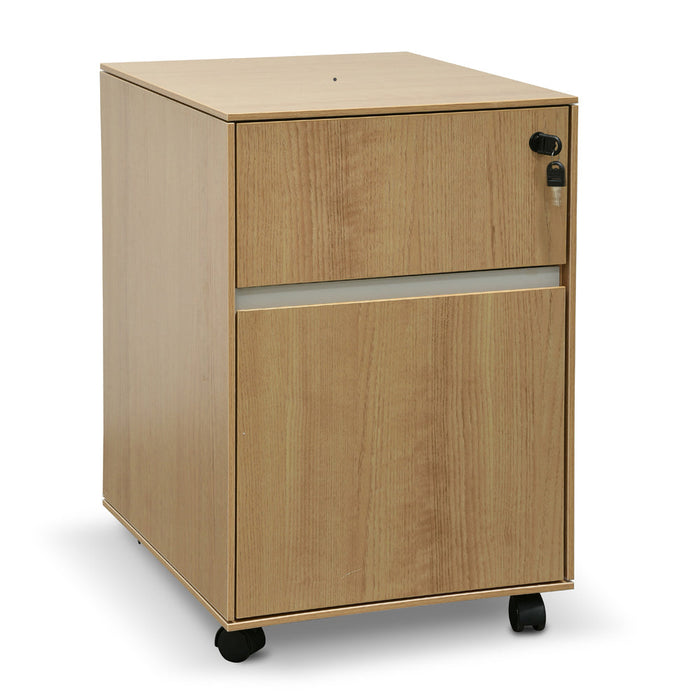 COF2431-SN 2 Drawer Mobile Pedestal - Natural