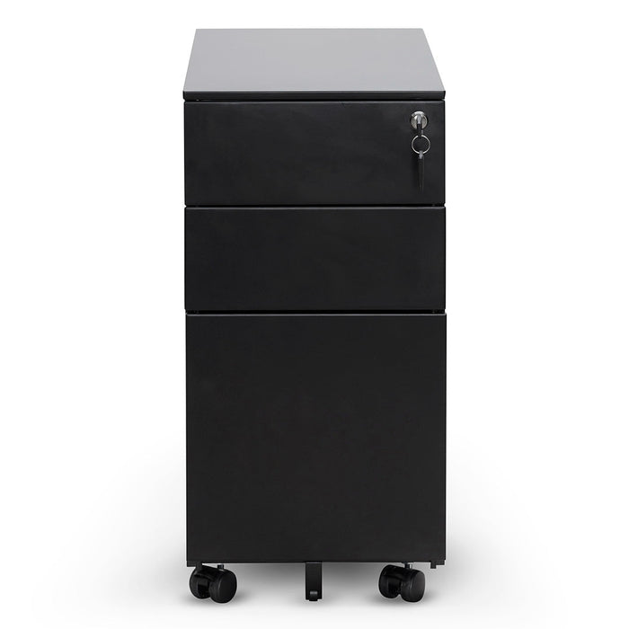 COF8126-SN 3 Drawers Slim Mobile Pedestal - Black