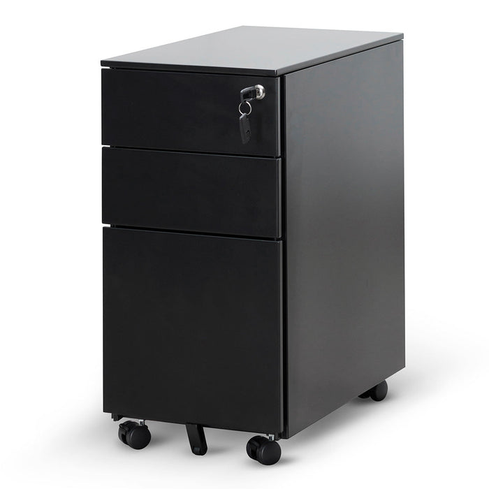 COF8126-SN 3 Drawers Slim Mobile Pedestal - Black