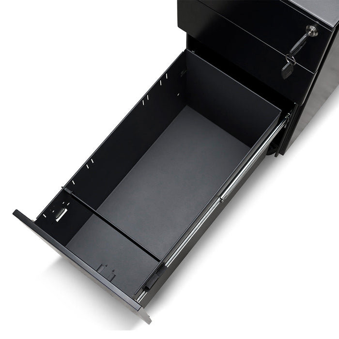 COF8126-SN 3 Drawers Slim Mobile Pedestal - Black