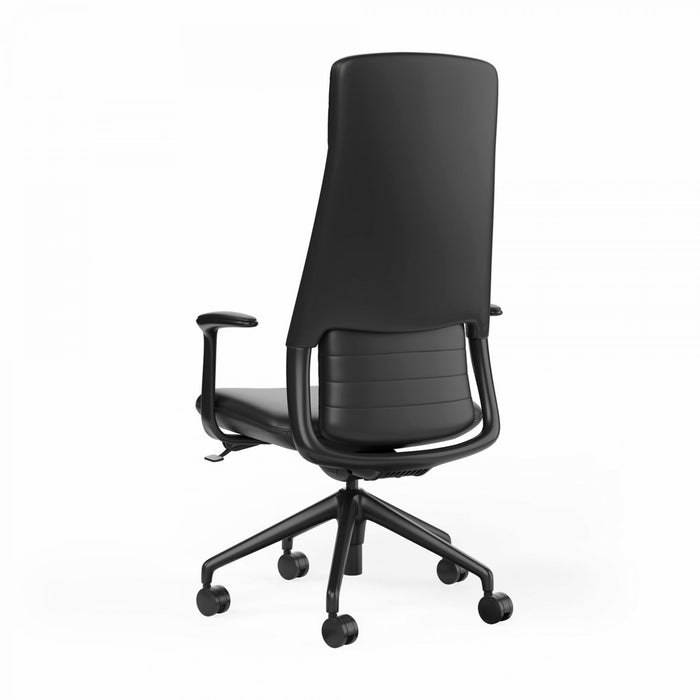 Hawthorne Highback Executive Boardroom Chair with Fixed Arms - Black PU