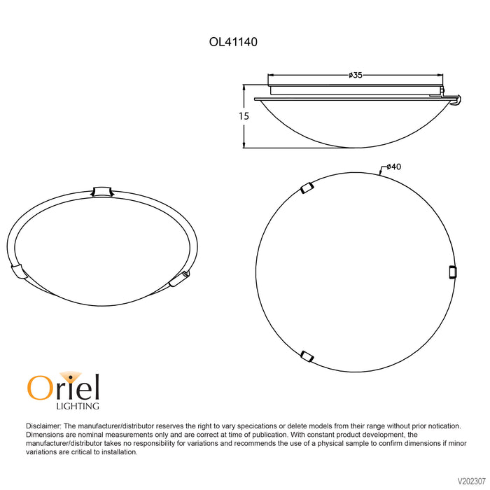 Remo 40 White Oyster Ceiling Light