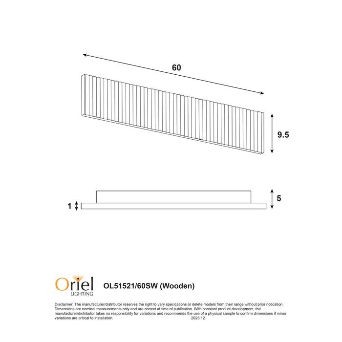 Rafter.60 Scalloped Wood Wall Light