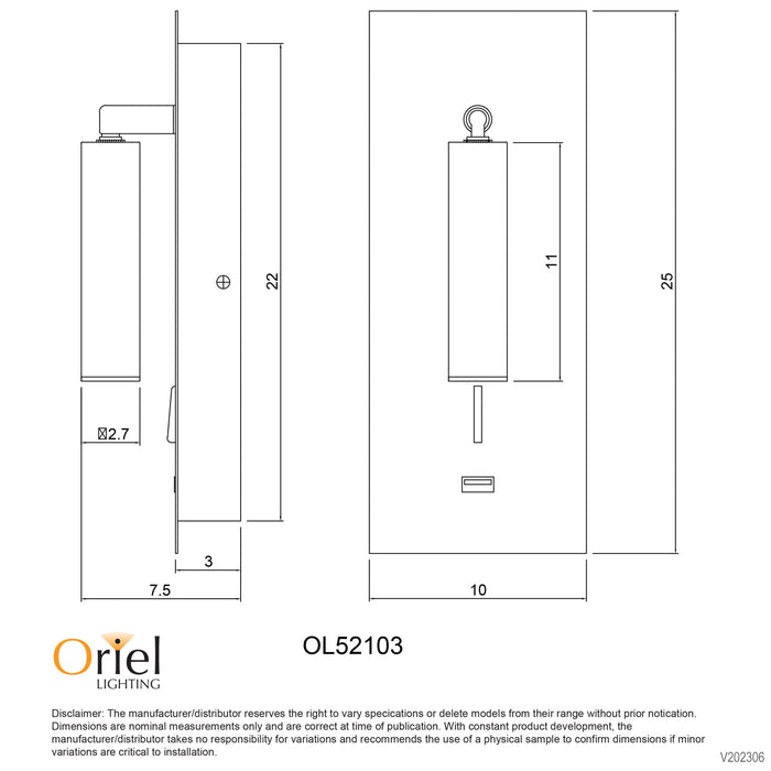 Hotel W Switch - Black Wall Light