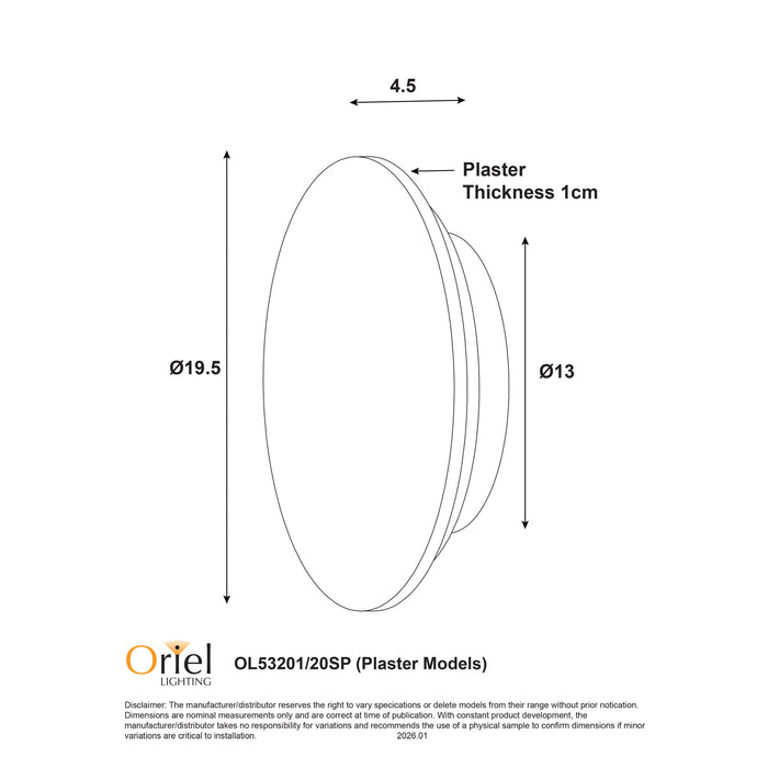 Dot.20 Scalloped Plaster Wall Light