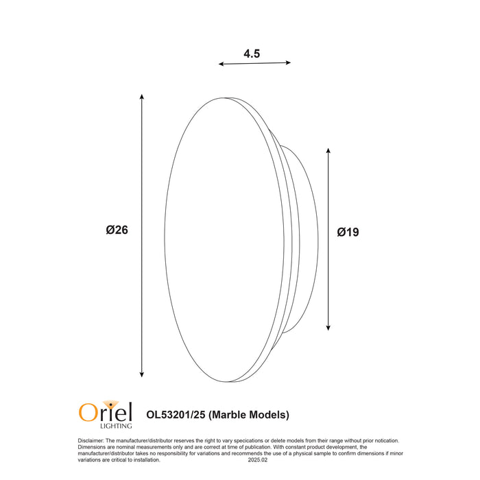 Dot.25 Grey Marble Wall Light