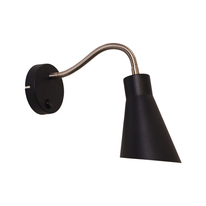 Thor Switched Black Wall Light