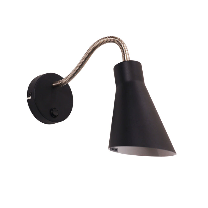 Thor Switched Black Wall Light