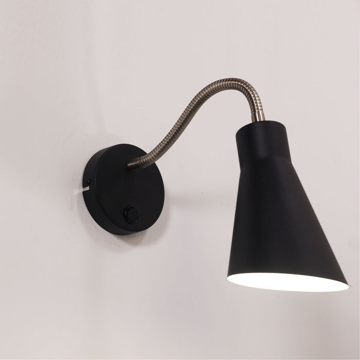 Thor Switched Black Wall Light