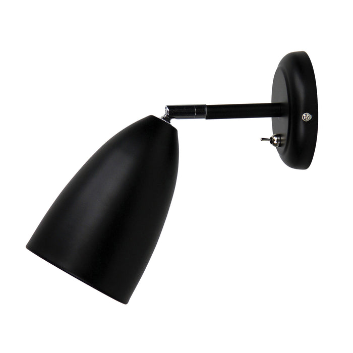 Salem W Switch - Black Wall Light