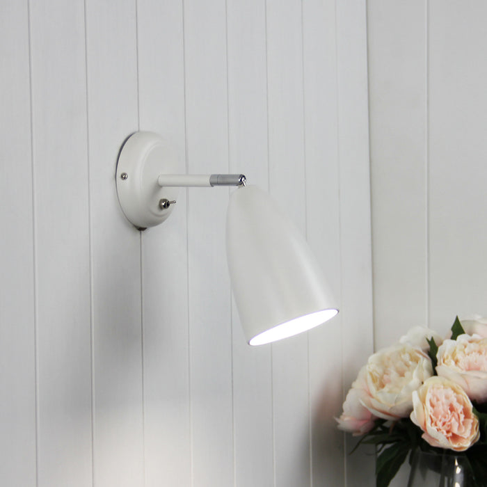 Salem W Switch - White Wall Light