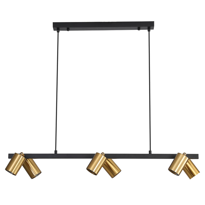 Bridge 6 Black And Brass Spotlight