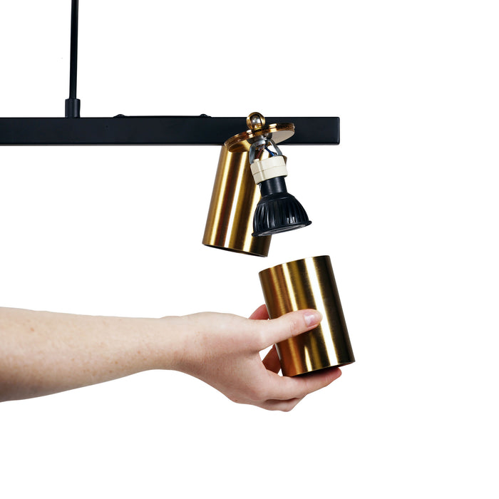 Bridge 6 Black And Brass Spotlight