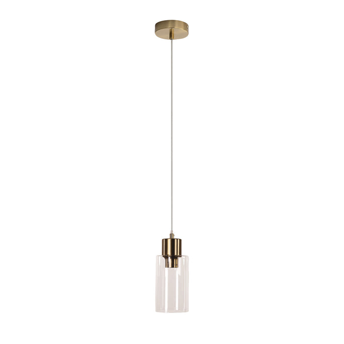 Lisa Sat Brass/Clear Pendant