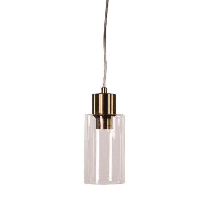 Lisa Sat Brass/Clear Pendant