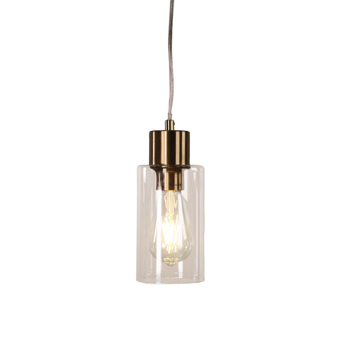 Lisa Sat Brass/Clear Pendant