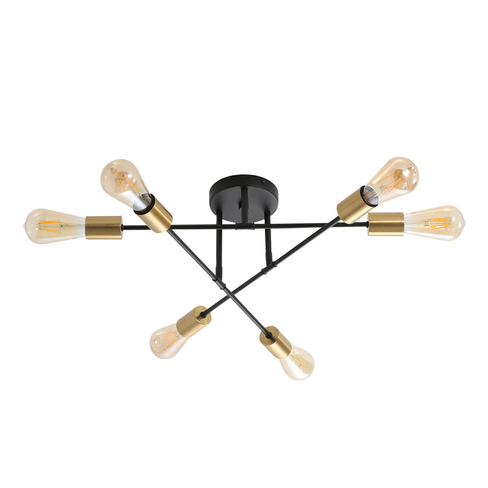 Muna.6 Black + Satin Brass Lamp