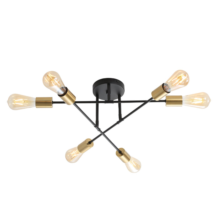 Muna.6 Black + Satin Brass Lamp