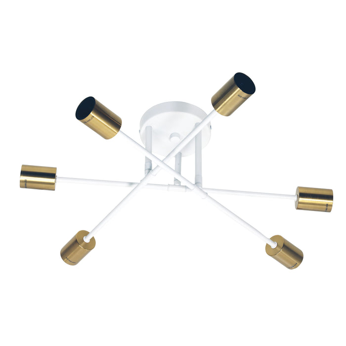 Muna.6 White + Satin Brass Lamp