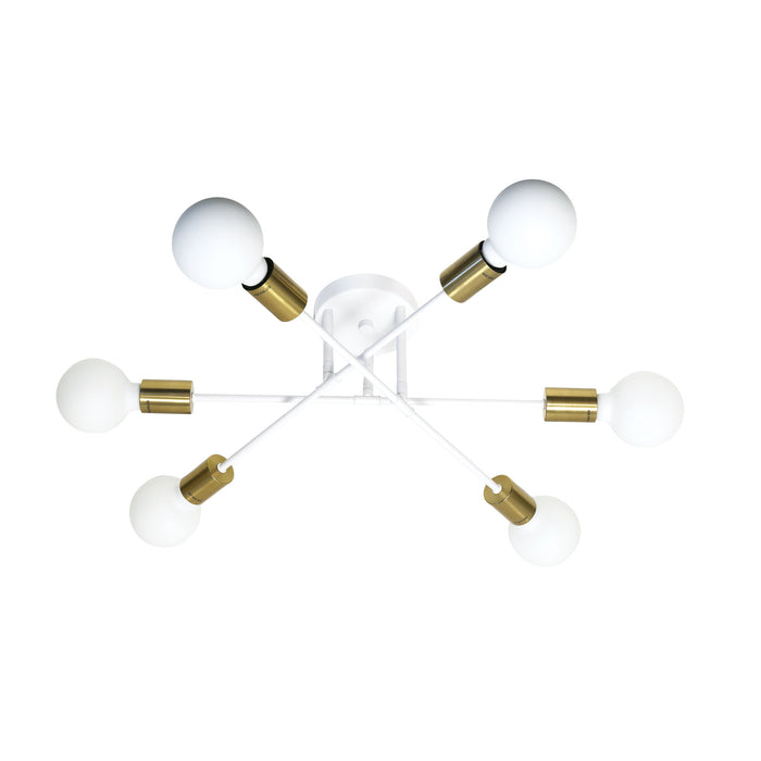 Muna.6 White + Satin Brass Lamp