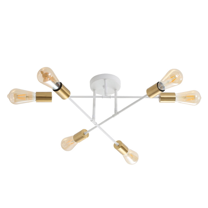 Muna.6 White + Satin Brass Lamp
