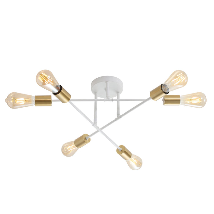 Muna.6 White + Satin Brass Lamp