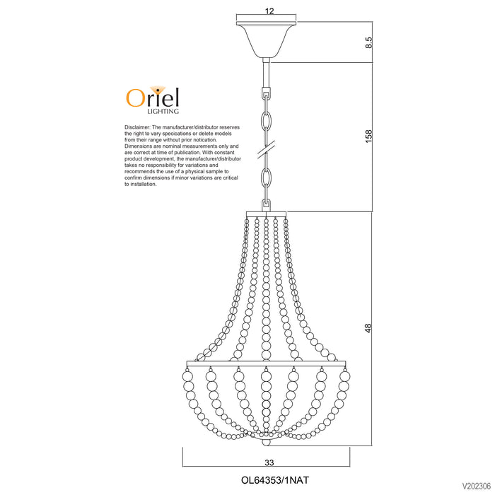 Cascara 1 Light Pendant