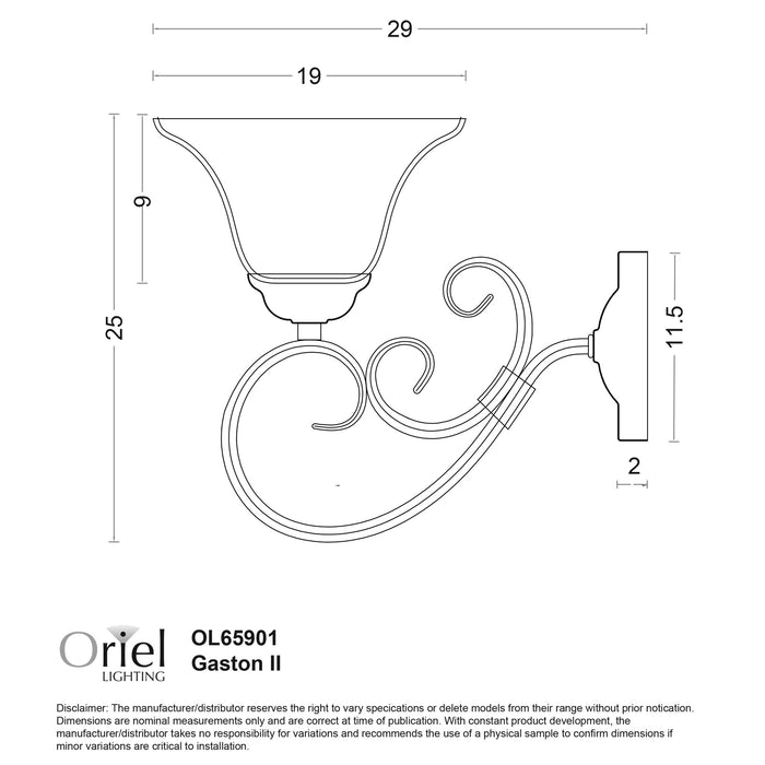 Gaston Ii Wall Light Black