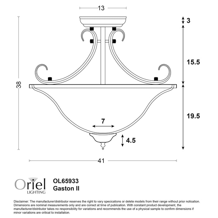 Gaston Ii Semiflush Pendant