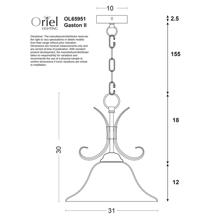 Gaston Ii Single Pend Pendant