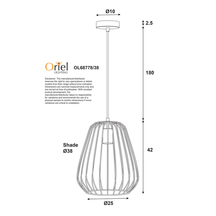 Pera.38 Black Pendant