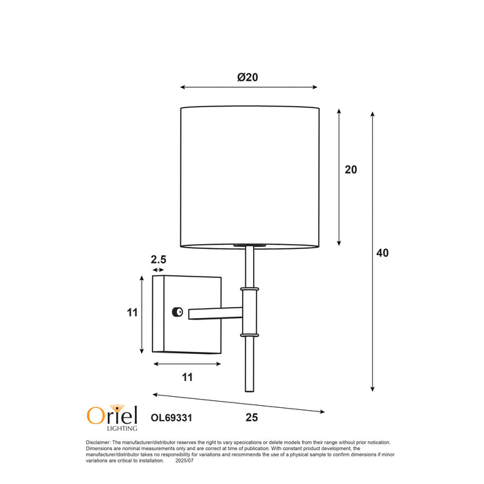 Bella Satin Brass Wall Sconce