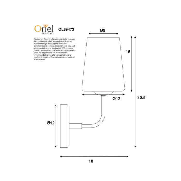 Hopley Black Wall Light
