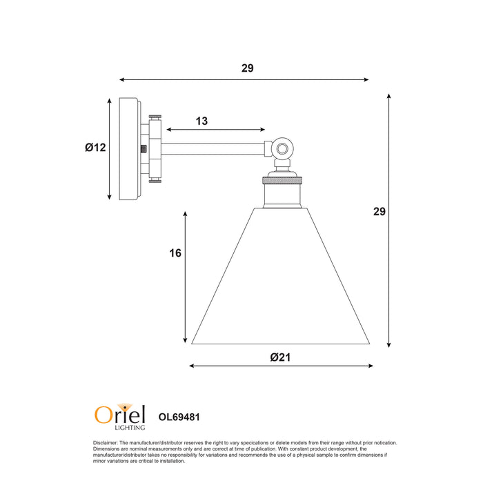 Heath Black Wall Light