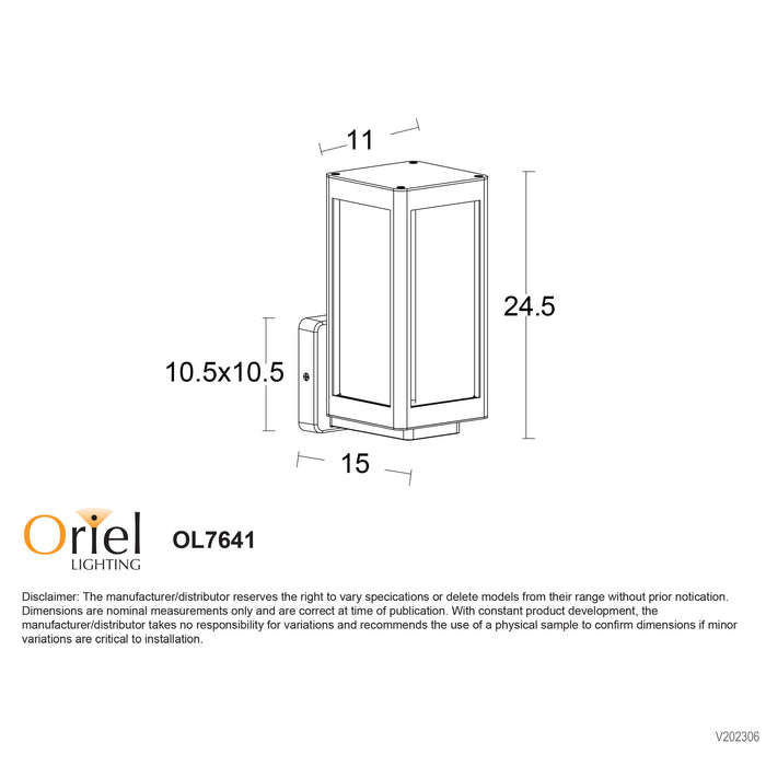 Portico Black Wall Light