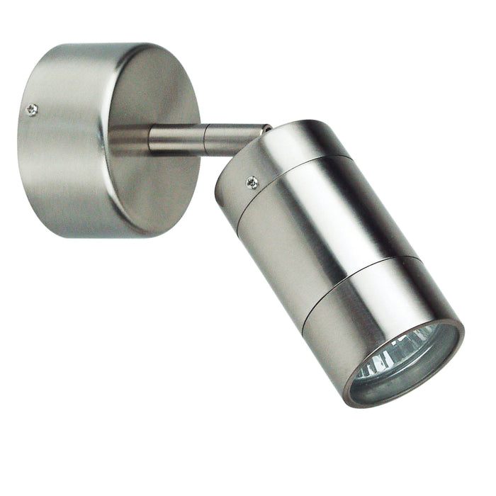 Comma Adjustable Brushed Chrome Outdoor Spotlight