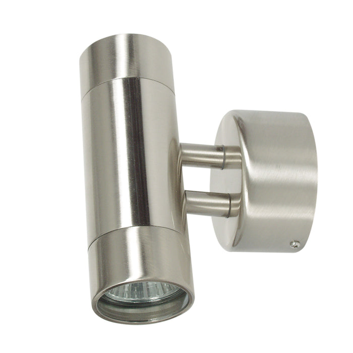 Comma 2 Light Brushed Chrome Wall Light