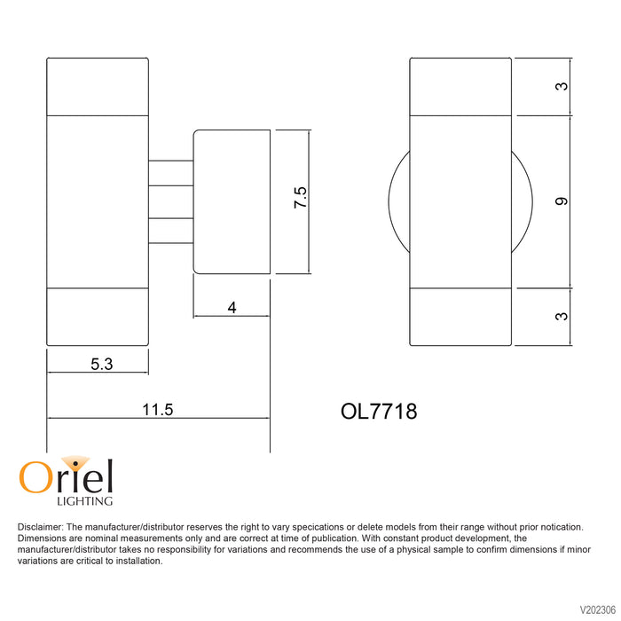 Comma 2 Light Brushed Chrome Wall Light