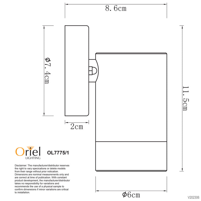 Zeta Single Wall Washer Stainless Steel Wall Light