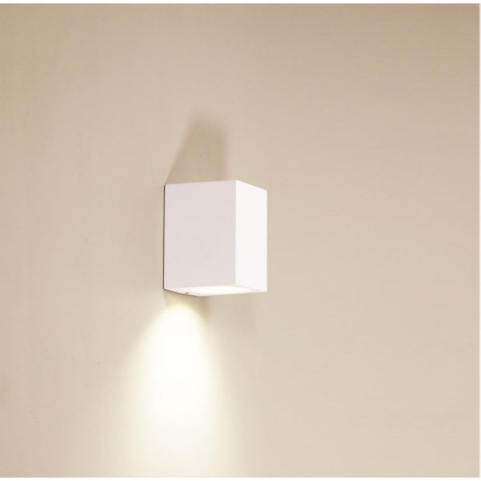 Atlas Down White Wall Light