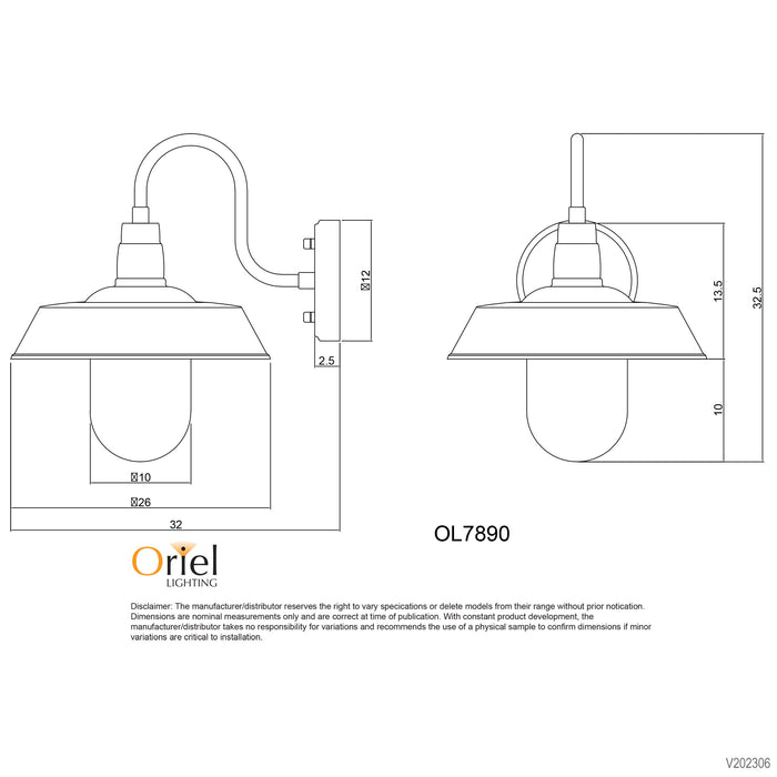 Hudson Black Wall Light