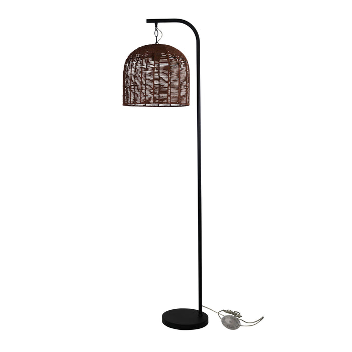 Jess Black With Poppa Shade Floor Lamp
