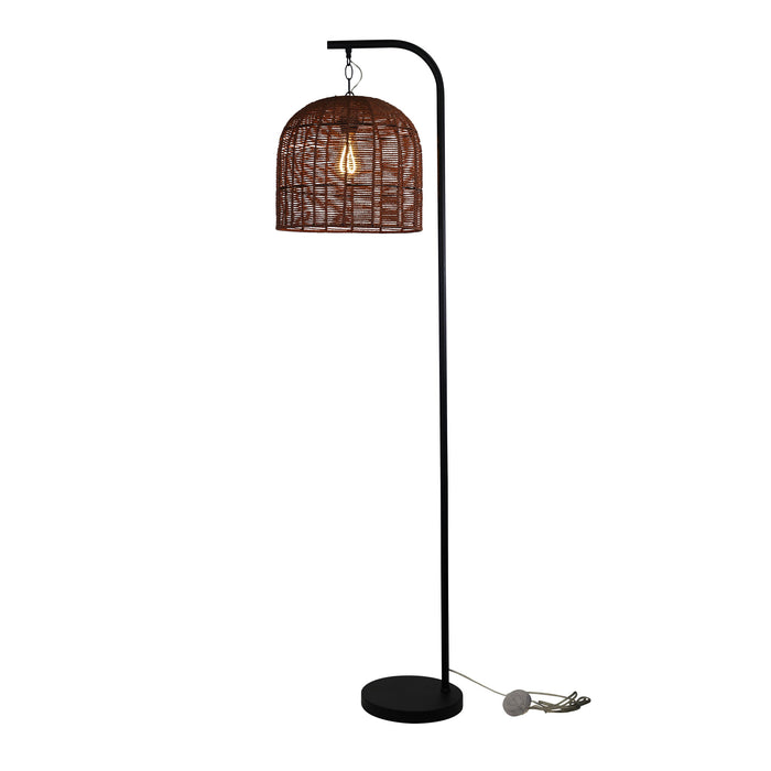 Jess Black With Poppa Shade Floor Lamp