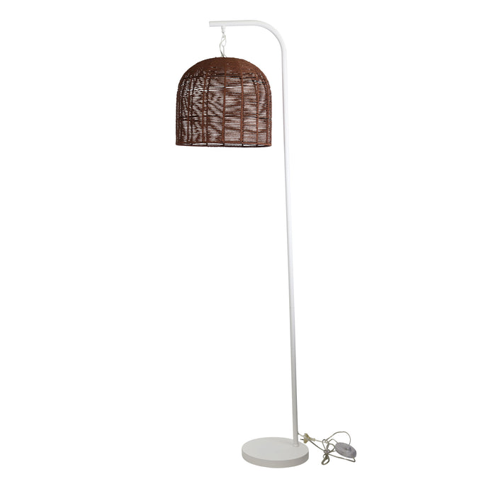 Jess White With Poppa Shade Floor Lamp