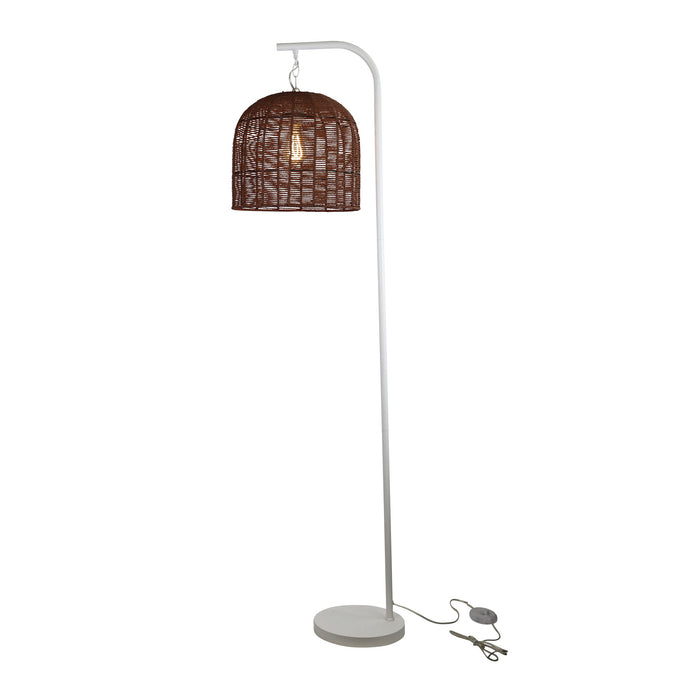 Jess White With Poppa Shade Floor Lamp