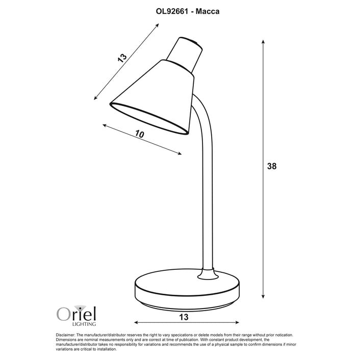 Macca Black Desk Lamp
