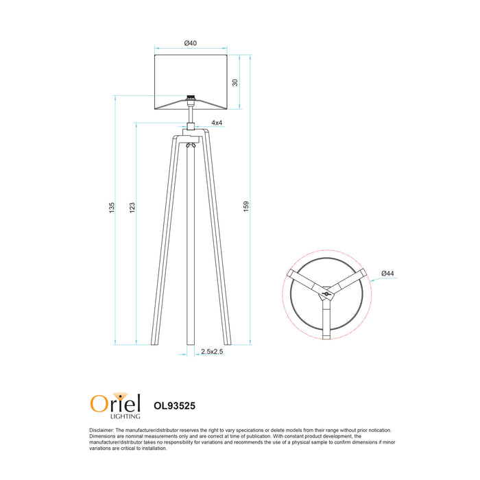 Lund Complete Floor Lamp Black
