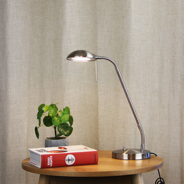 Timo Brushed Chrome Desk Lamp