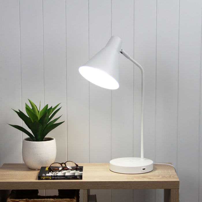 Targa White Desk Lamp