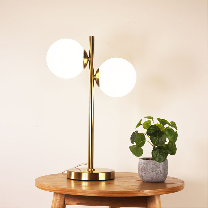 Valcross 2Lt Satin Brass Table Lamp